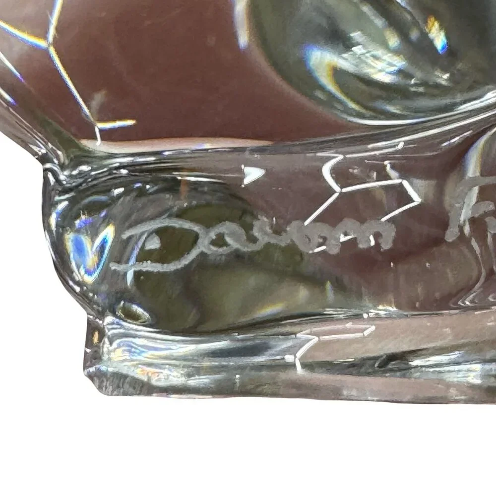 Signed Daum France Crystal Pig Figurine Glass Art Paperweight Decor Mini 3" Vtg - Picture 7 of 9